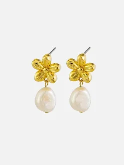 Belinda Pearl Earrings - Gold