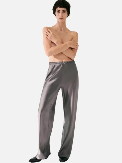 Bias Cut Pants - Grey Pearl