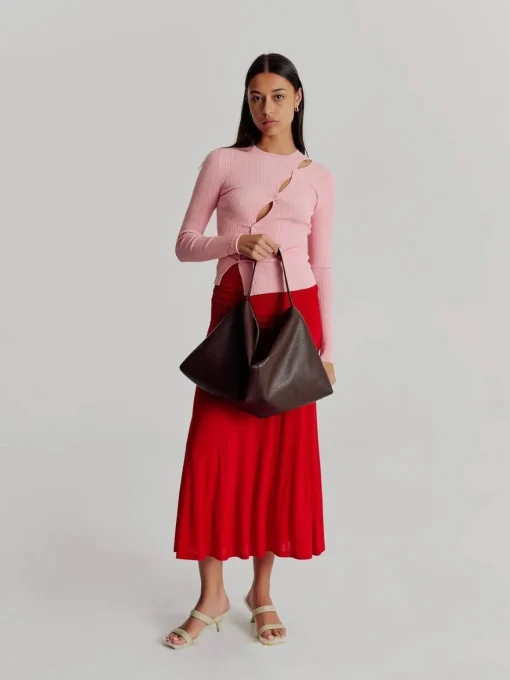 Harlow Slouch Mono Tote - Choc Nappa