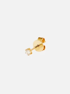 14k Solid Gold Sweet Droplet Diamond Earring - 2mm, 3mm
