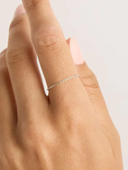 14K White Gold Purity Chain Ring