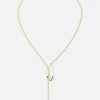 Lariat Necklace: Brass + 18K Gold