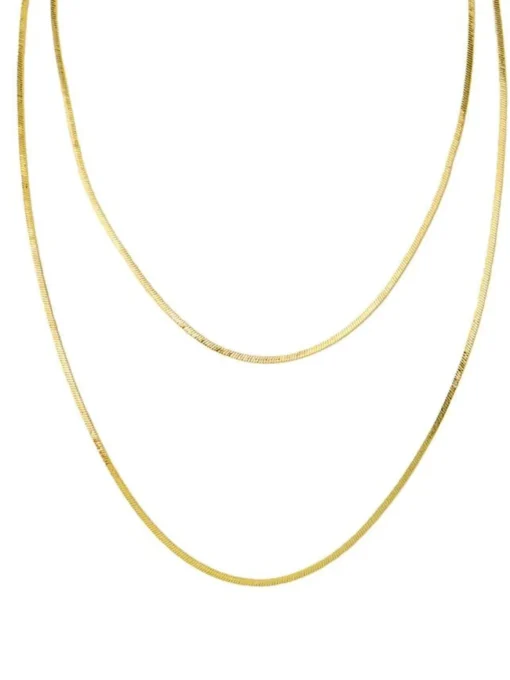 2 Layer Snake Chain Necklace - Gold