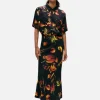 Long Bias Cut Skirt - Tulipa Black