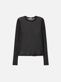 Mesh Long Sleeve Top - Black