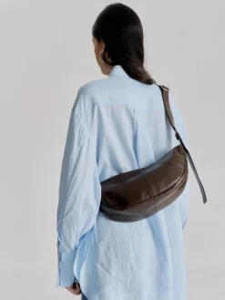 Mischa Crescent Bag - Dark Chocolate