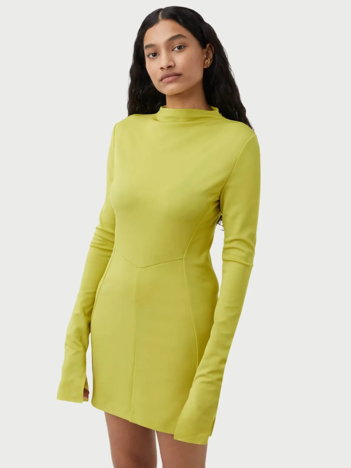 Olea Long Sleeve Dress - Chartreuse