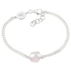Rough Gem Chain Bracelet - Rose Quartz/Silver