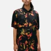 Short Sleeve Boyfriend Shirt - Tulipa Black