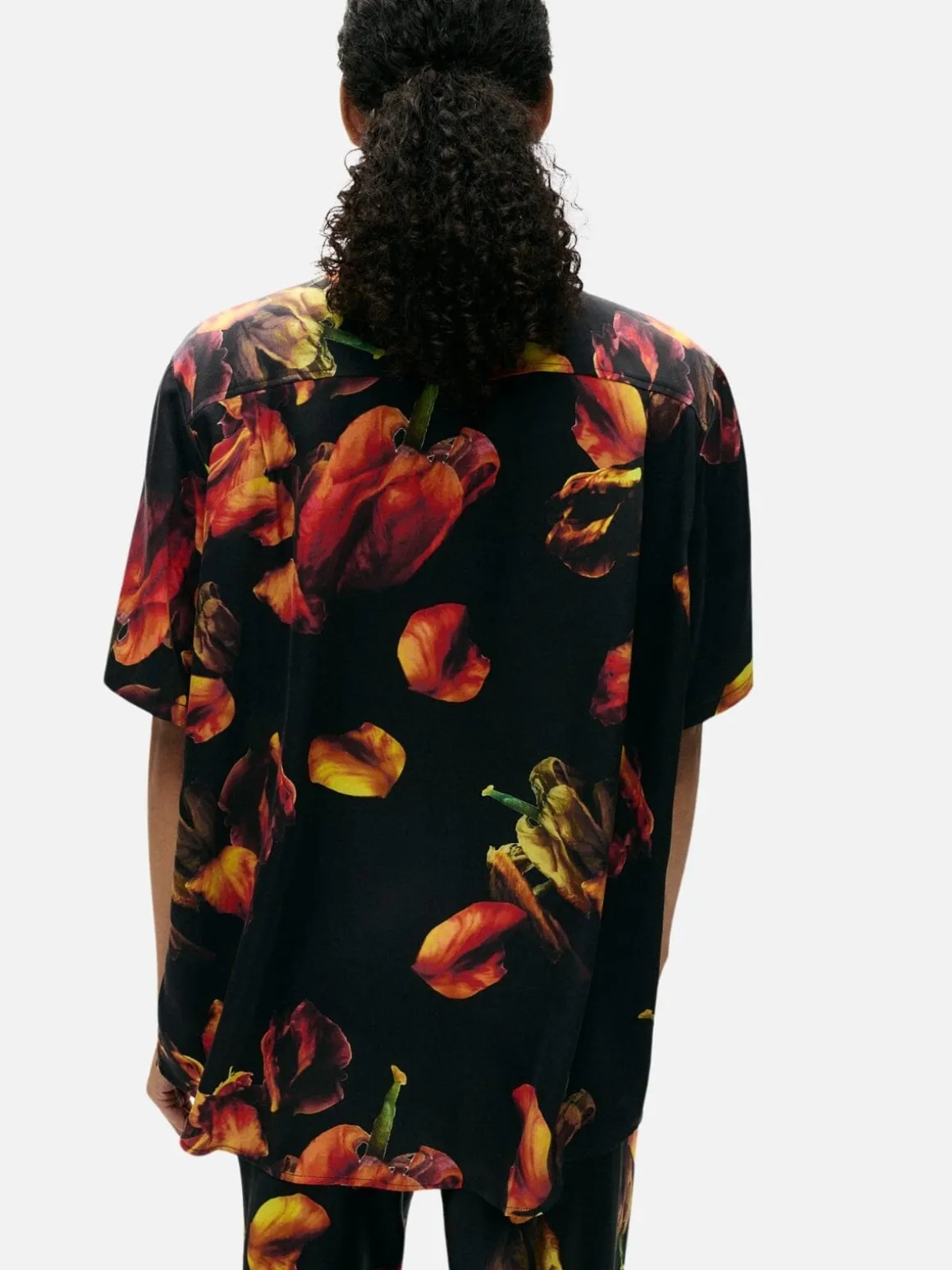 Short Sleeve Boyfriend Shirt - Tulipa Black