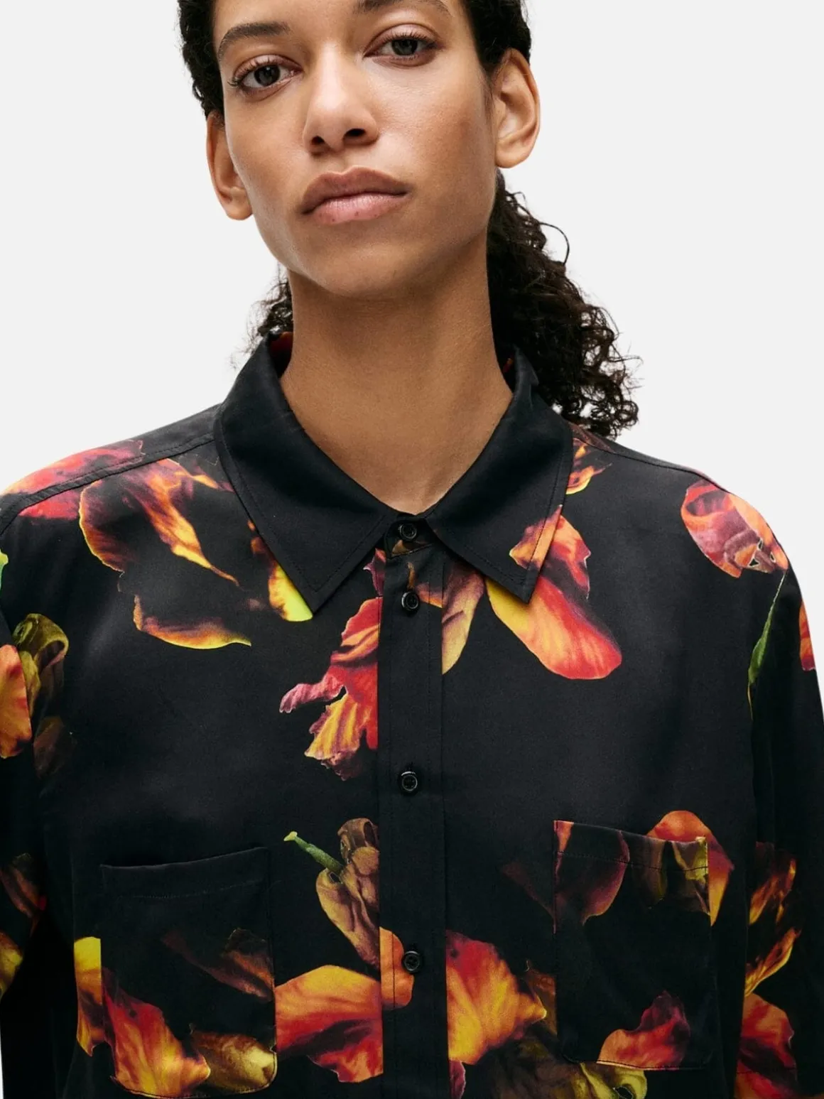 Short Sleeve Boyfriend Shirt - Tulipa Black