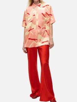 Short Sleeve Boyfriend Shirt - Rabbit Amaranth