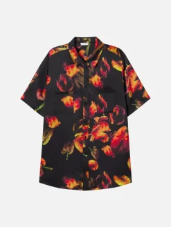 Short Sleeve Boyfriend Shirt - Tulipa Black