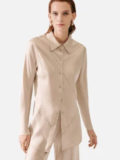 Splice Bias Cut Shirt - Hazelnut