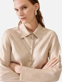 Splice Bias Cut Shirt - Hazelnut