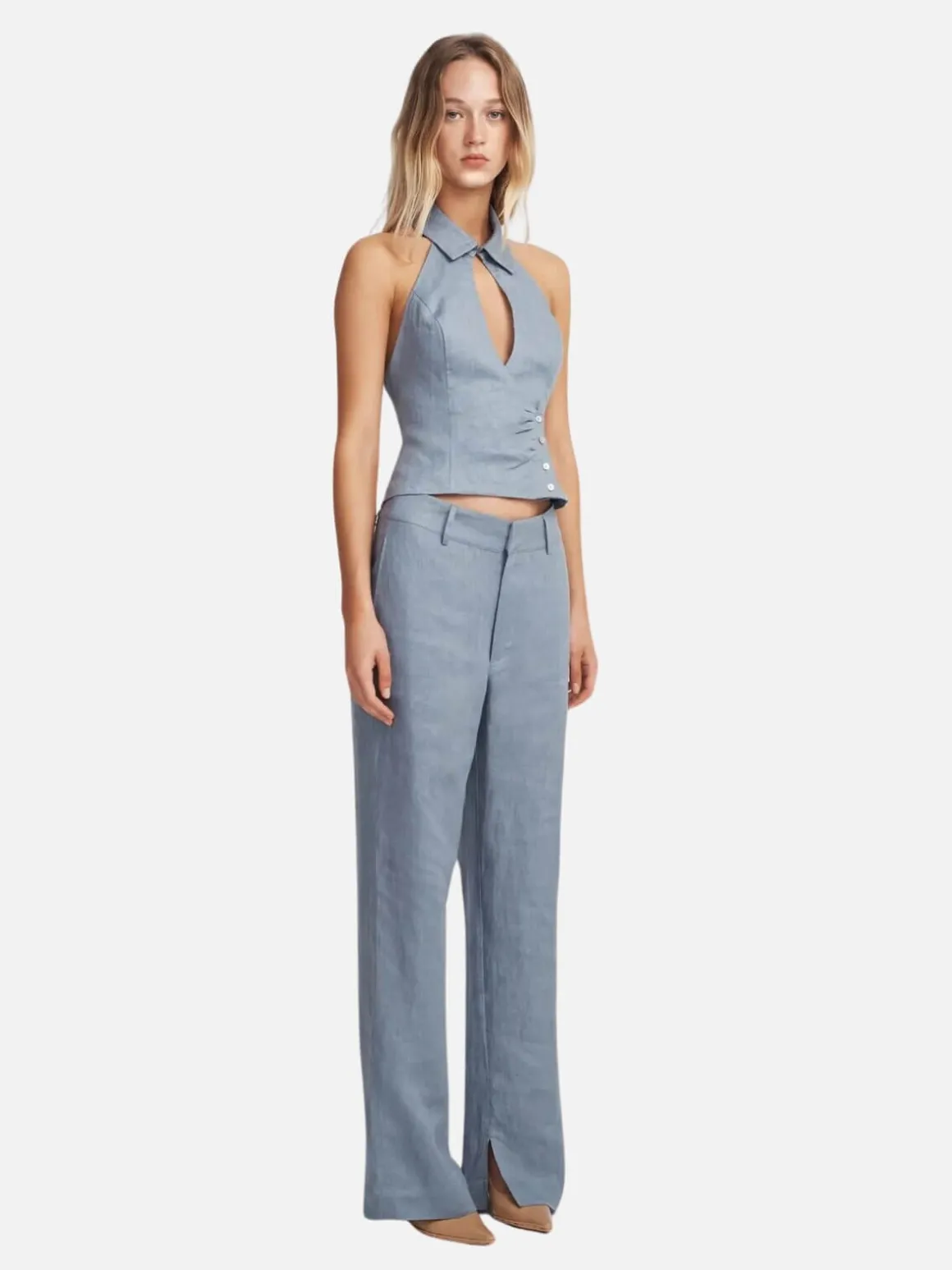 Tully Halter Top - Slate